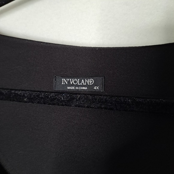 Involand Chiffon Overlay Batwing Sleeve Blouse Women‎ Plus Size 4X Black Top - Picture 11 of 13